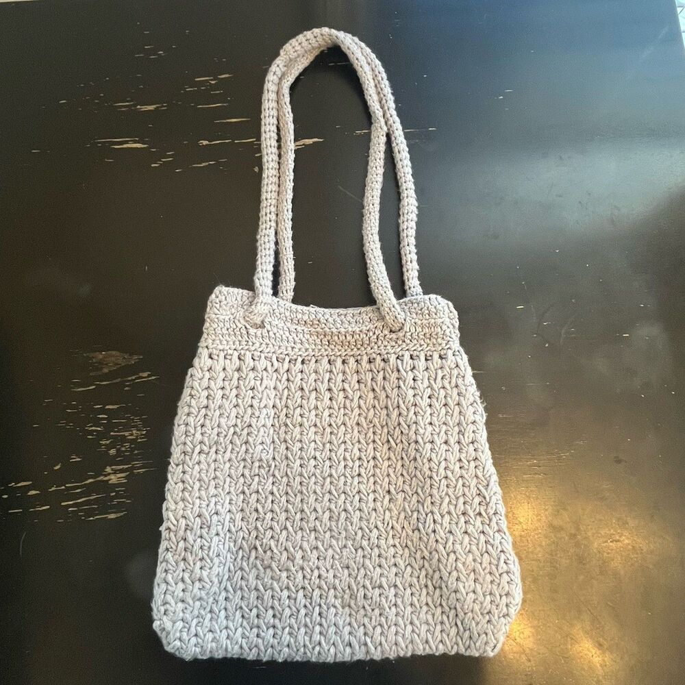 Handmade Crochet Tote Bag | Neutral Cotton Yarn, Reusable Market & Everyday Bag